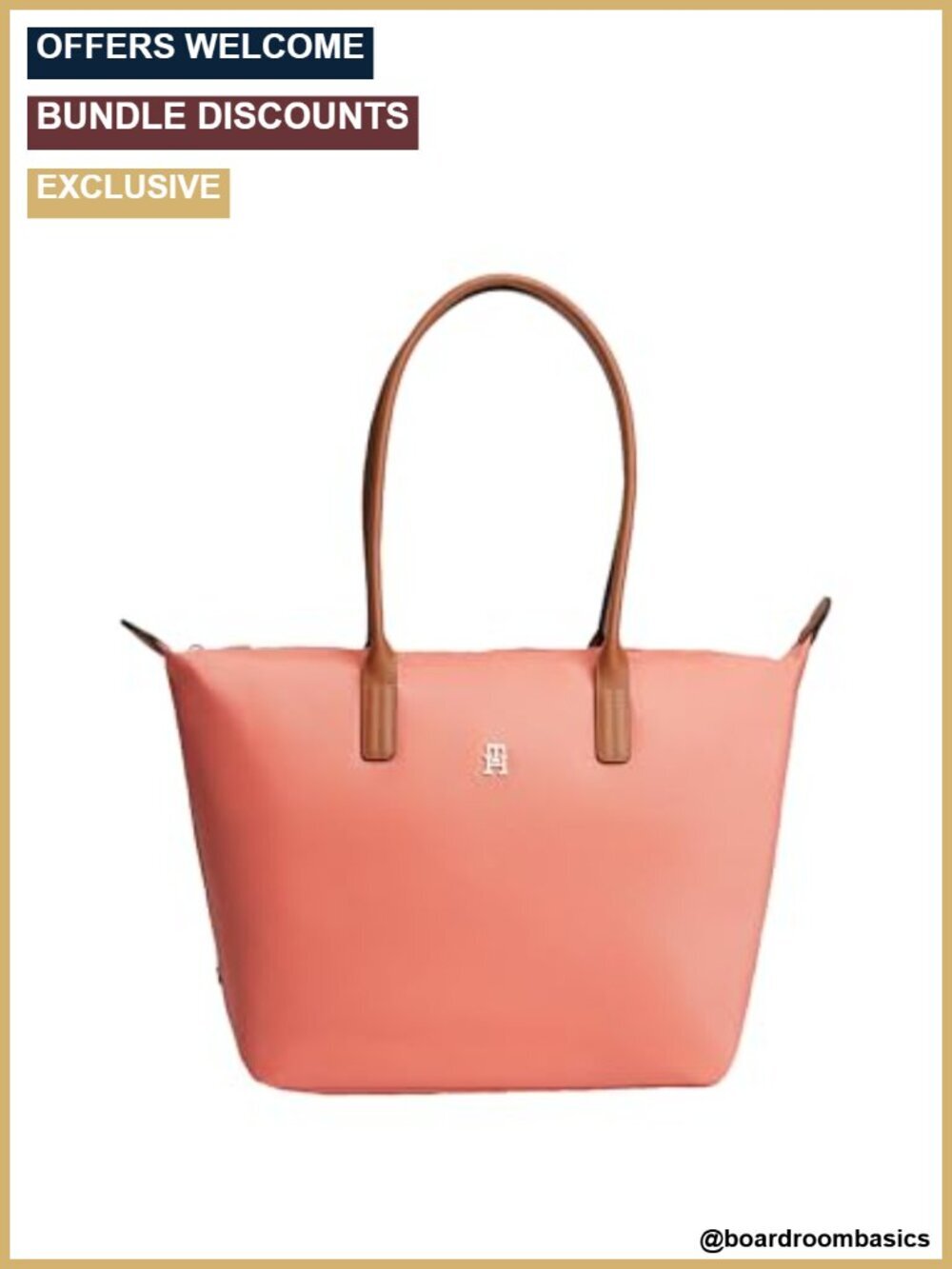 Large Tote Bag With Zipper - Lightweight Nylon Laptop Bag